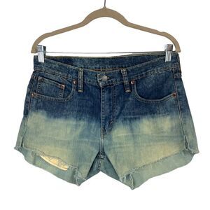 Levi's Upcycled Ombre Dip Dye Denim Shorts